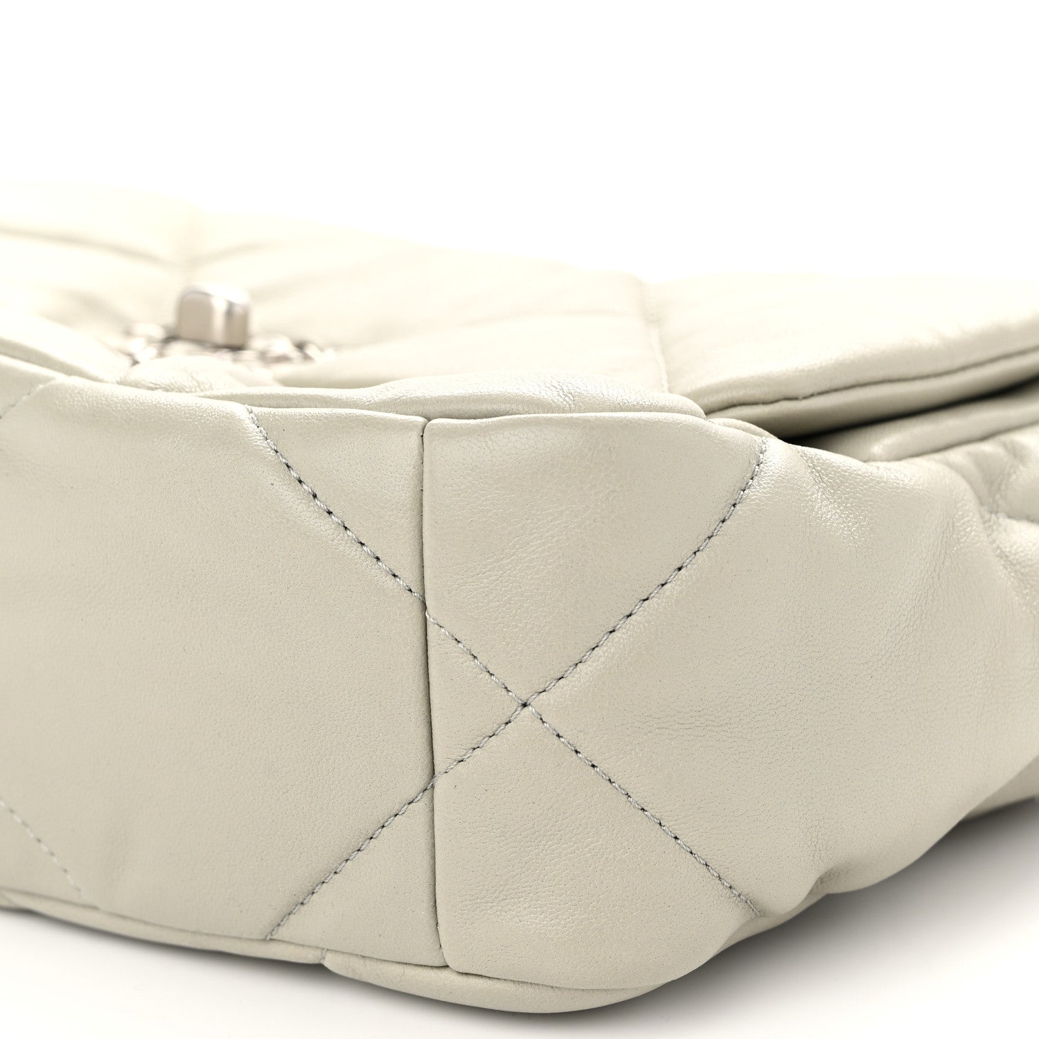 Chanel Lambskin Quilted Medium Chanel 19 Flap Light Grey 1582647