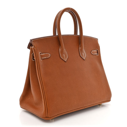 Hermes Natural Barenia Faubourg Birkin 25 Fauve 2 of 16