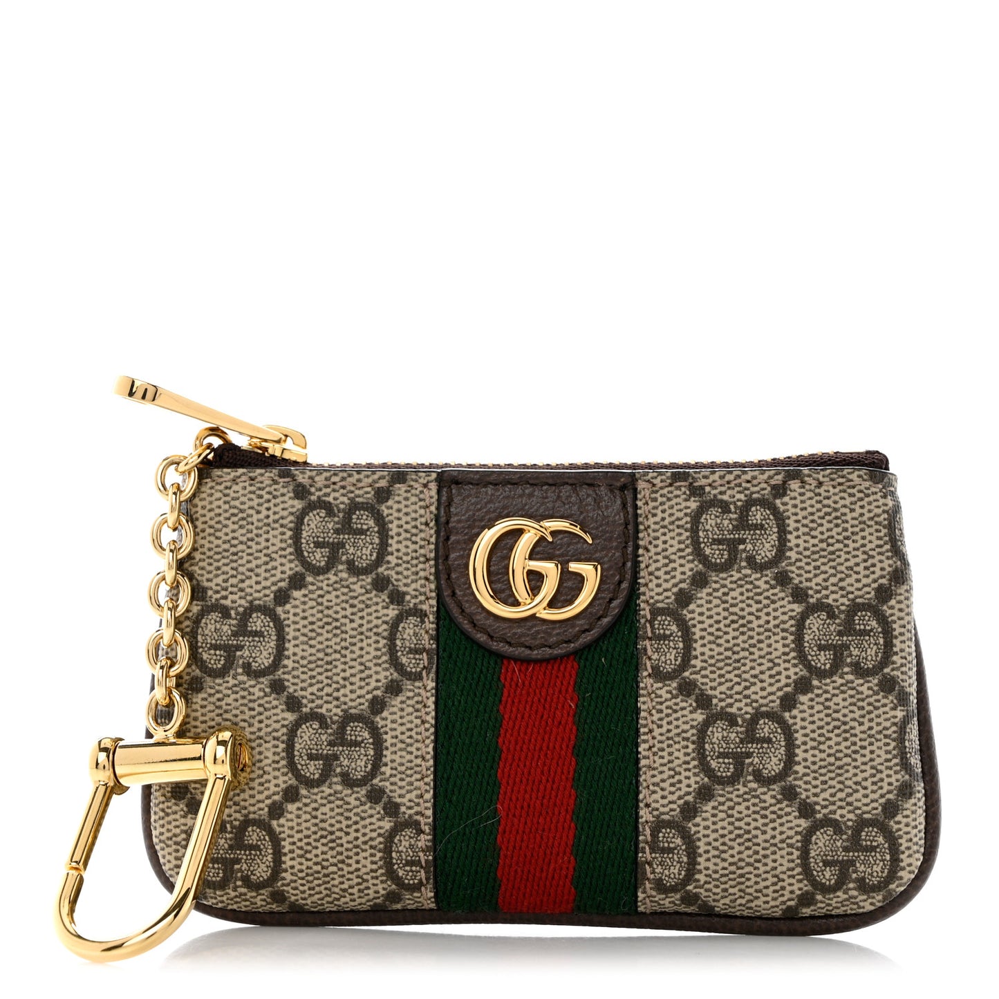 GG Supreme Monogram Web Ophidia Key Case Beige New Acero