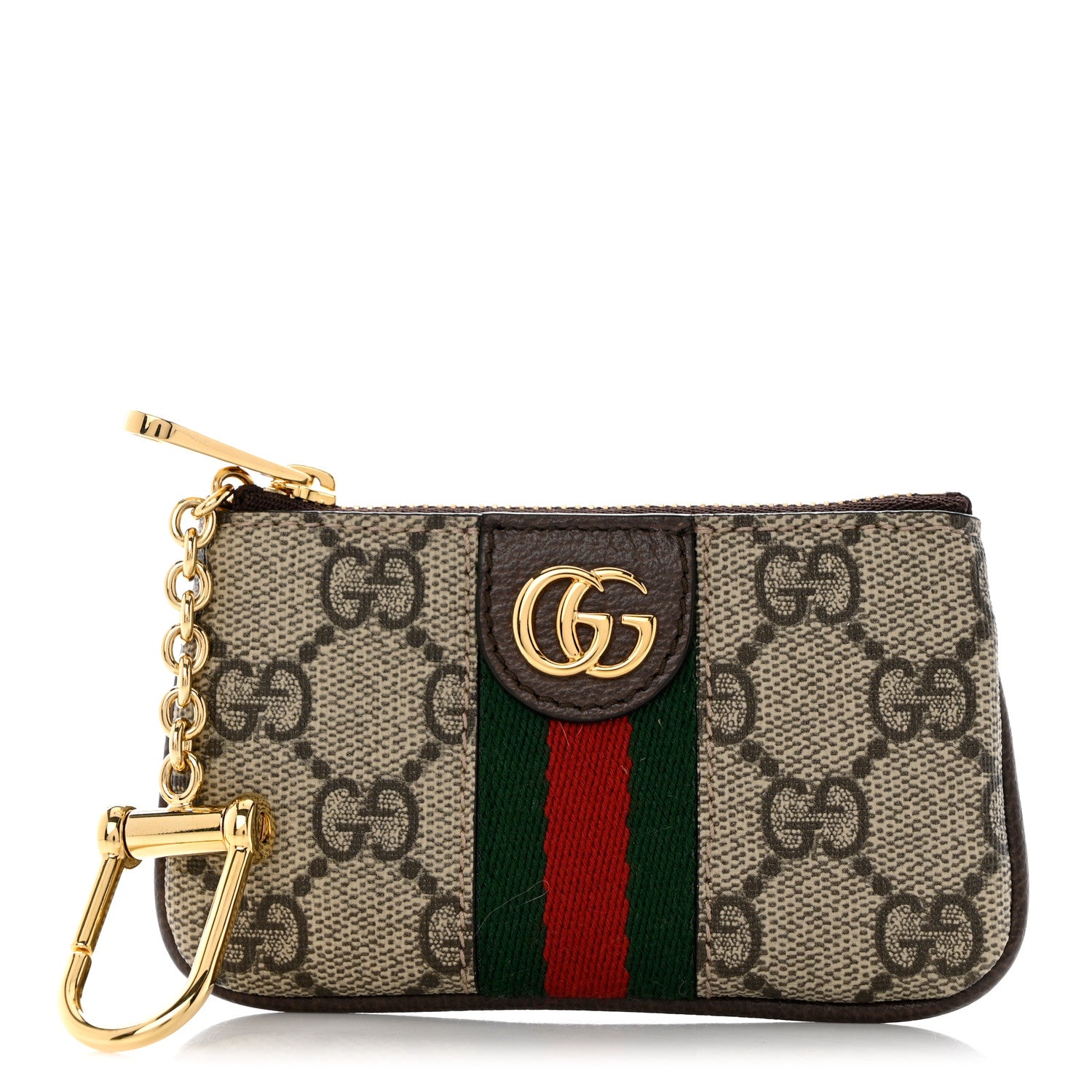Gucci GG Supreme Monogram Web Ophidia Key Case Beige New Acero 1 of 8