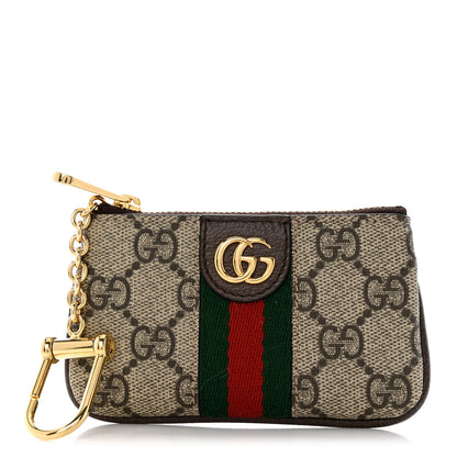 Gucci GG Supreme Monogram Web Ophidia Key Case Beige New Acero 1 of 8