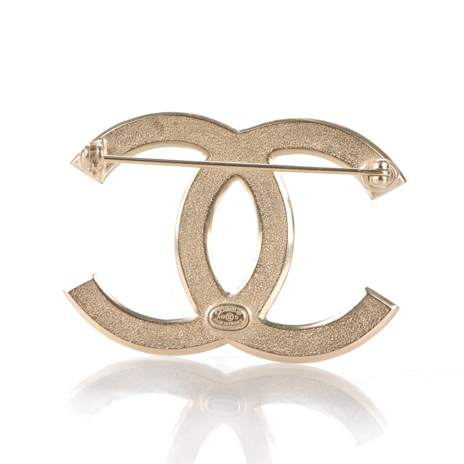 Chanel Crystal Large CC Brooch Gold 3 of 4