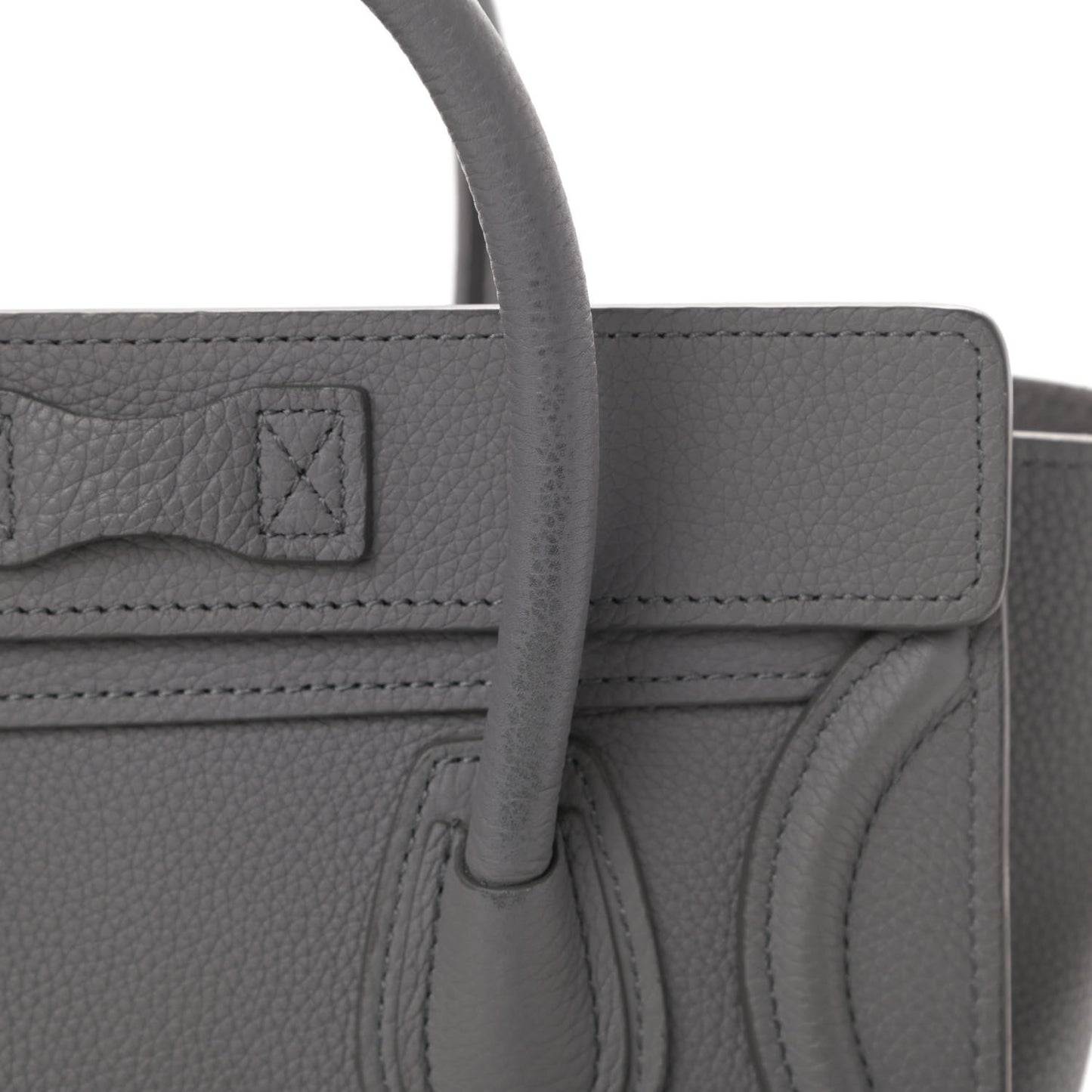 Baby Drummed Calfskin Nano Luggage Kohl