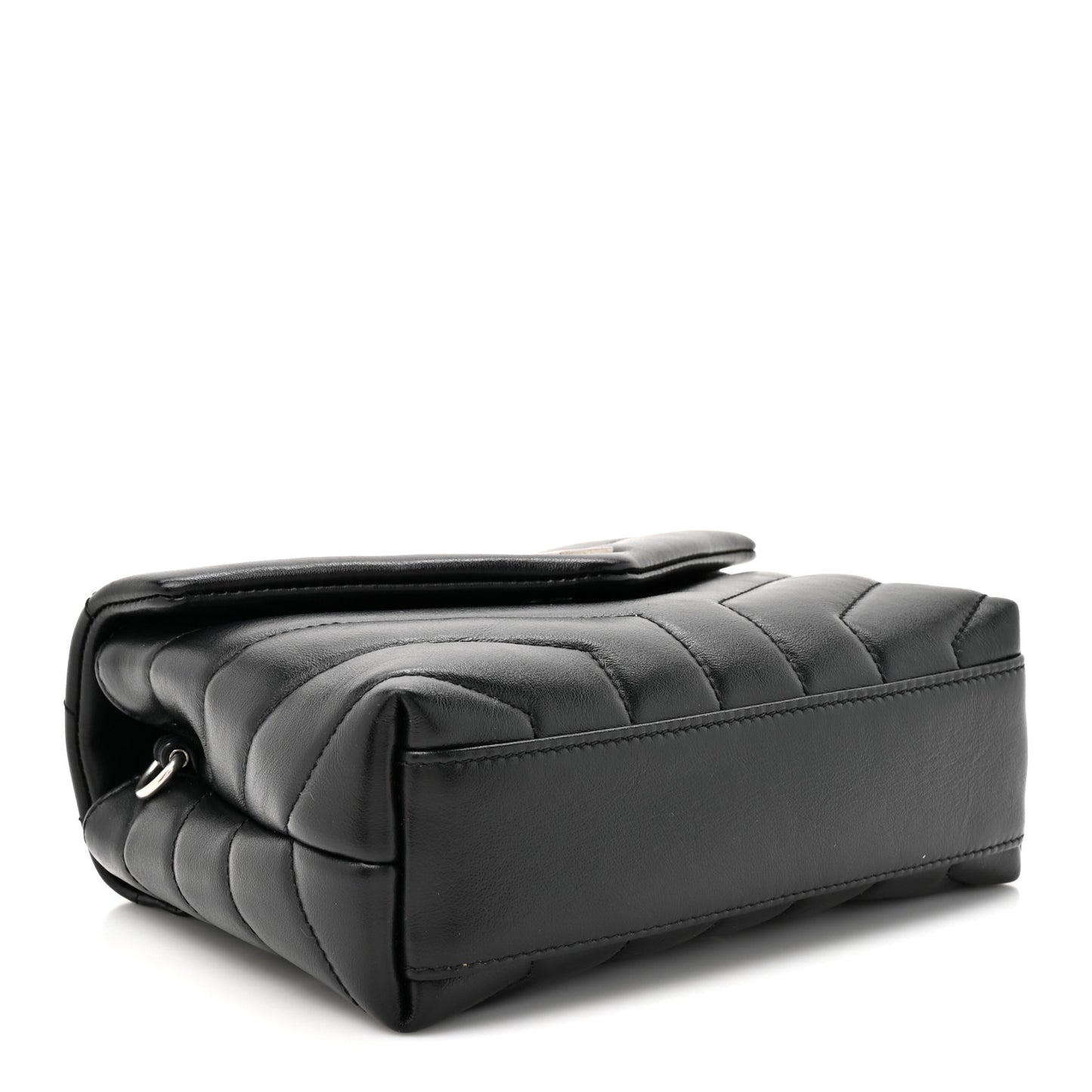 Calfskin Y Quilted Monogram Toy Loulou Crossbody Bag Black
