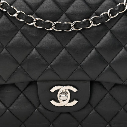 Chanel Lambskin Quilted Medium Double Flap Black 9 of 15