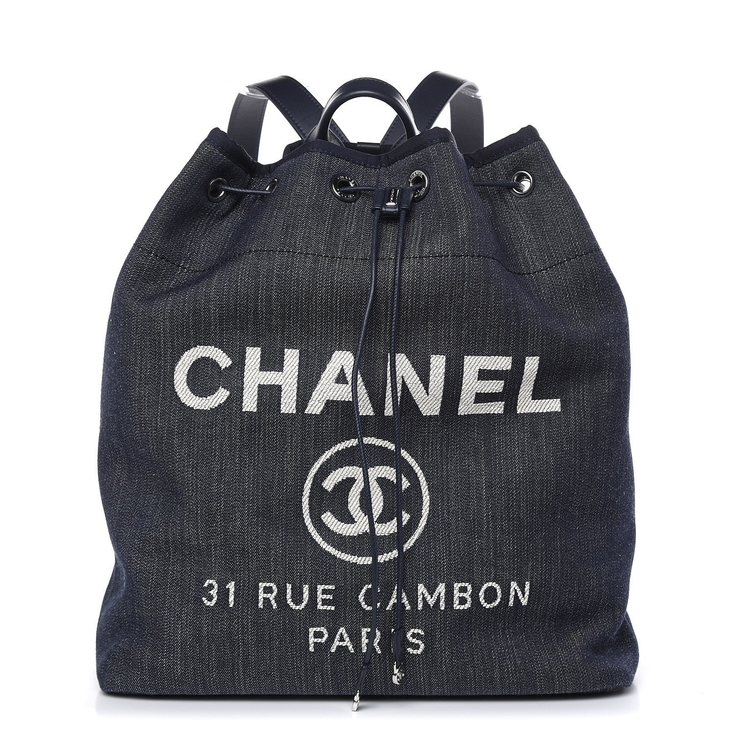Chanel Canvas Large Deauville Backpack Denim Blue 1 of 10