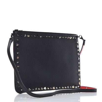Christian Louboutin Calfskin Empire Trashmix Spike Loubiclutch Clutch Black 3 of 11