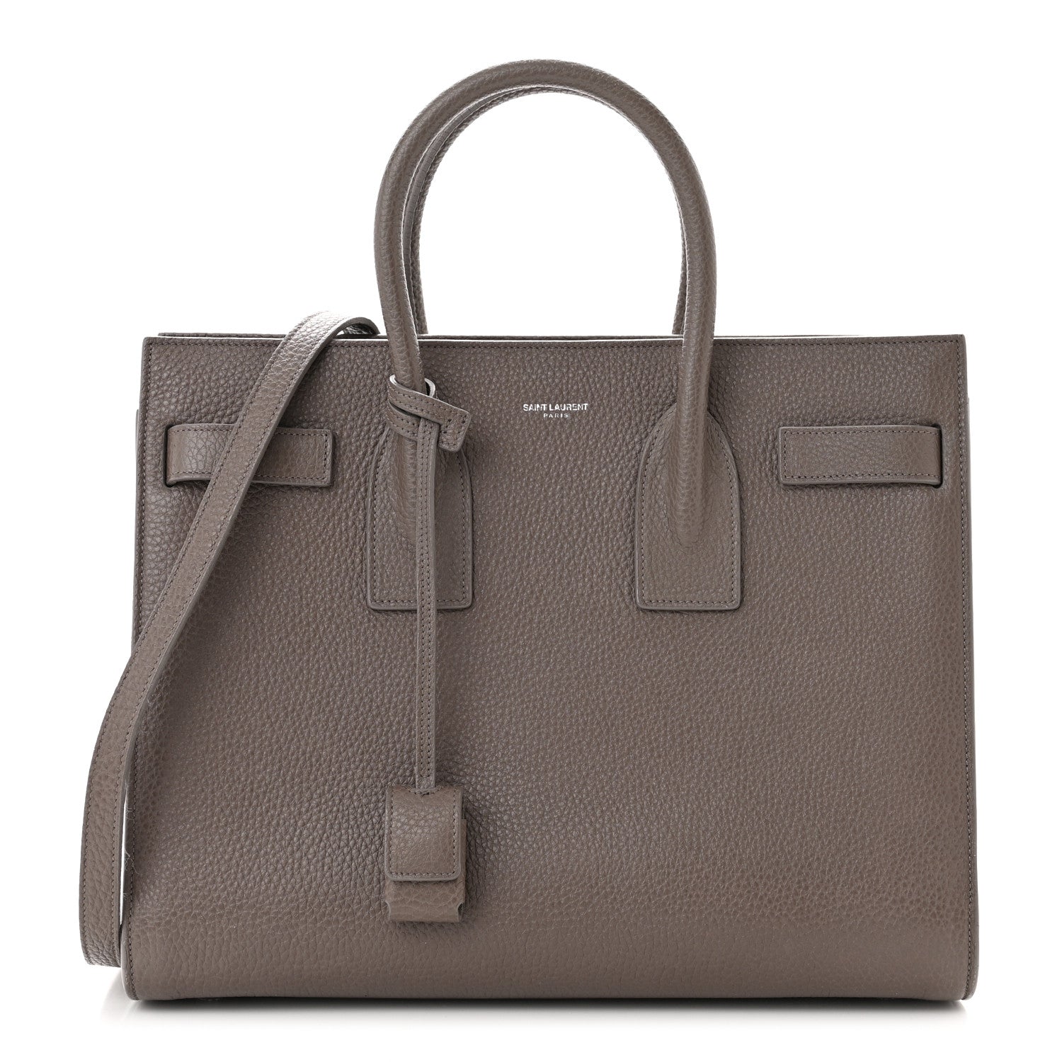 Saint Laurent Grained Calfskin Small Sac De Jour Fog 1 of 14