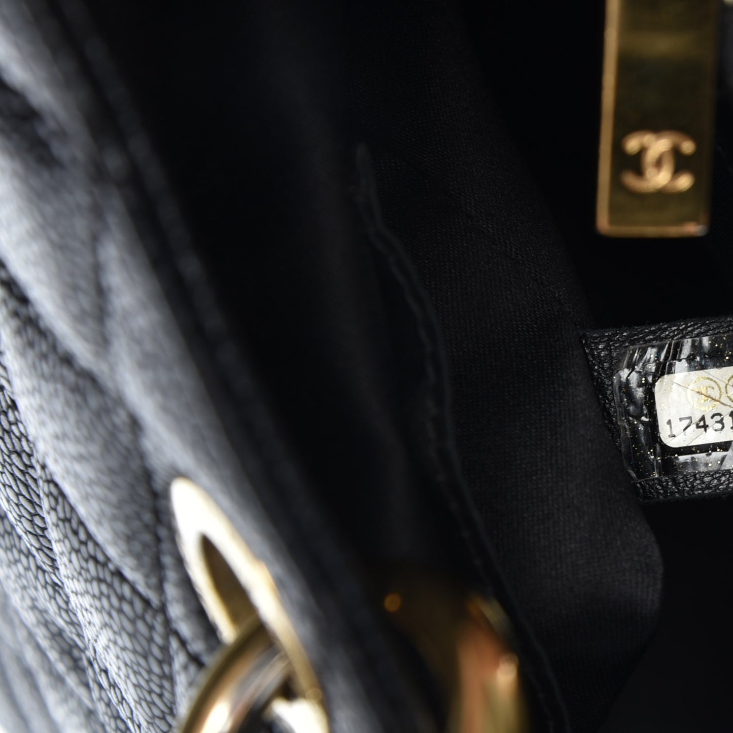 Caviar Quilted Grand Shopping Tote GST Black