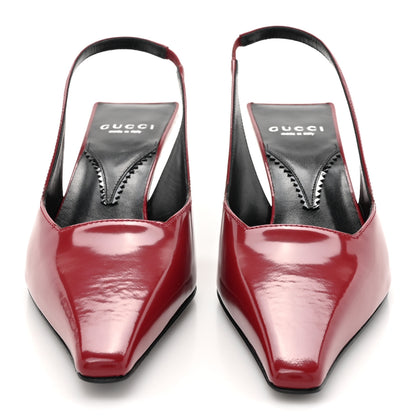 Gucci Nappa Mallory Pointed Toe Slingback Sandal 36.5 New Cherry 2 of 11