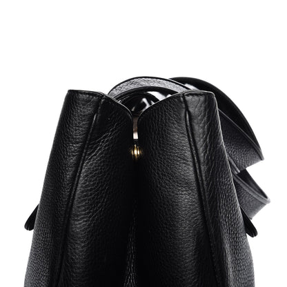 Gucci Pebbled Calfskin Medium 1973 Tote Black 10 of 21