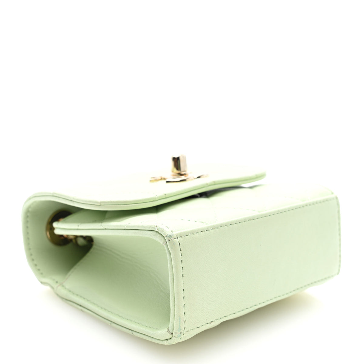 Chanel Lambskin Quilted Mini Trendy CC Chain Wallet Light Green 4 of 10