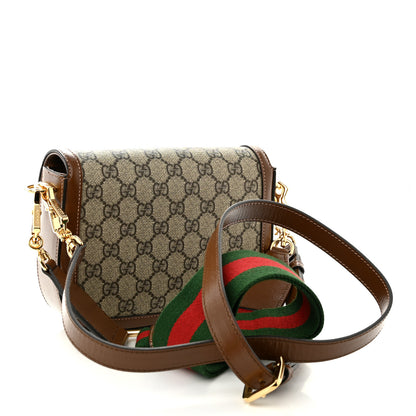 Gucci GG Supreme Monogram Web Mini Horsebit 1955 Shoulder Bag Beige Brown Sugar 3 of 11