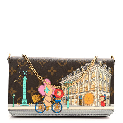 Louis Vuitton Monogram 2022 Christmas Animation Paris Pochette Felicie Chain Wallet Pink 3 of 11