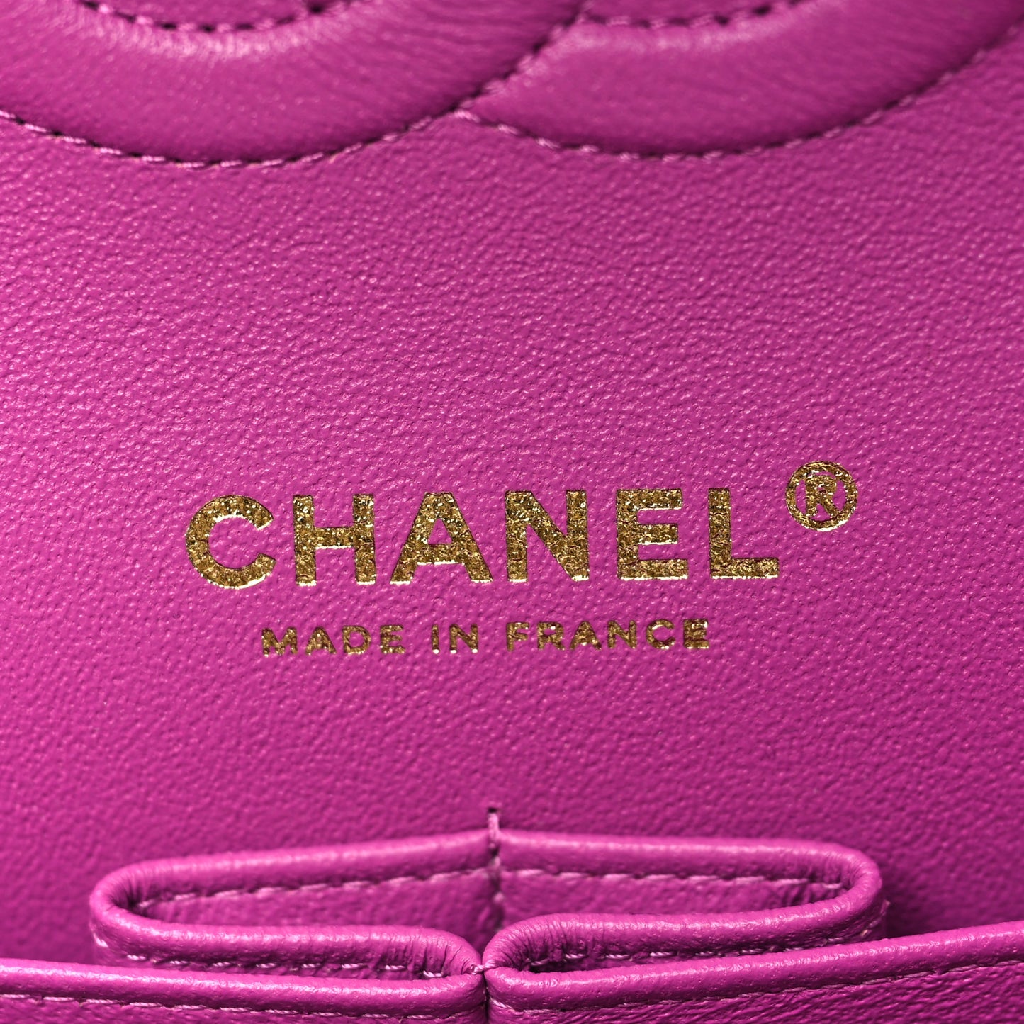 Lambskin Quilted Medium Double Flap Blue Pink