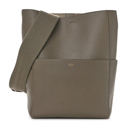 Celine Soft Grained Calfskin Sangle Bucket Bag Taupe 1 of 11