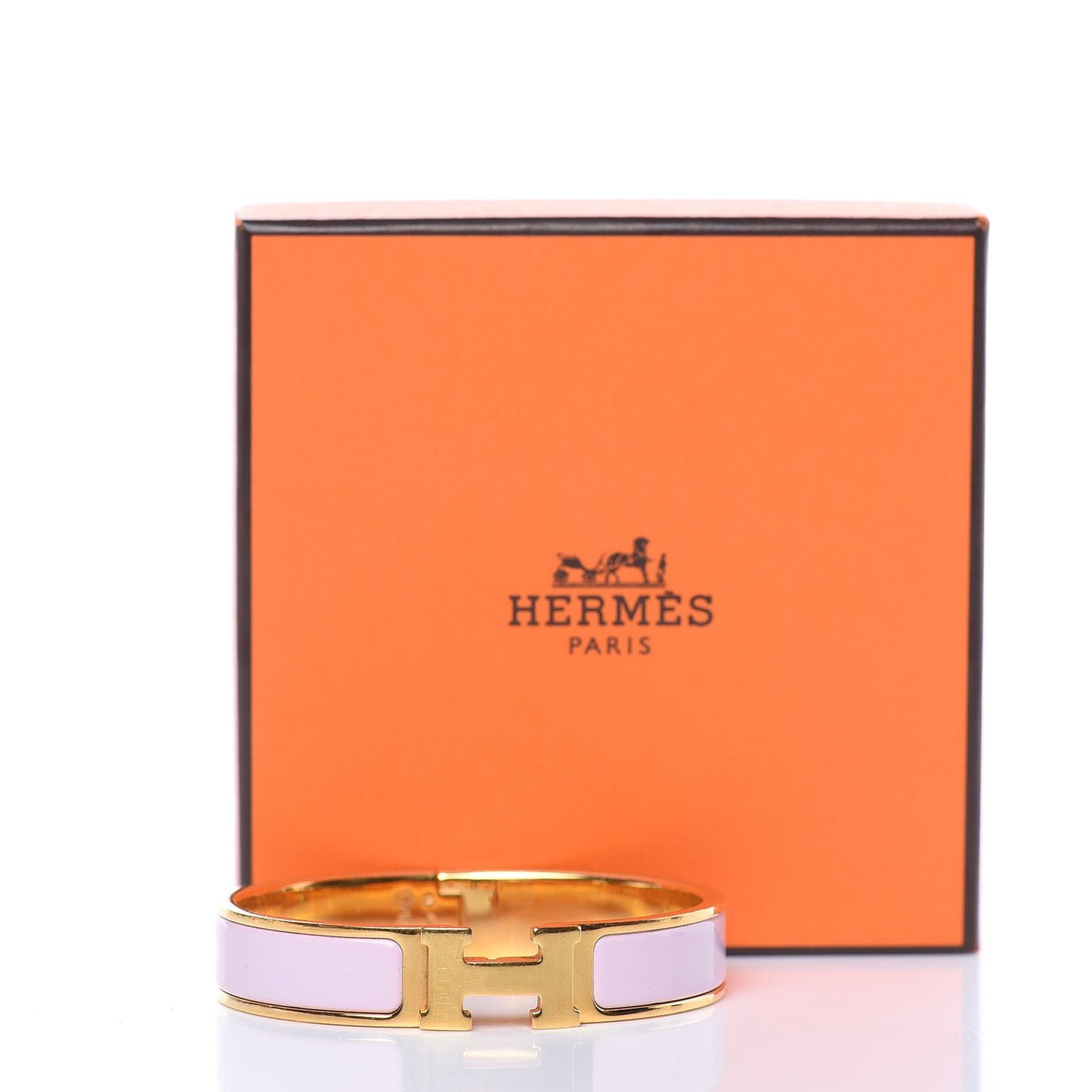 Enamel Narrow Clic Clac H Bracelet PM Rose Nacarat