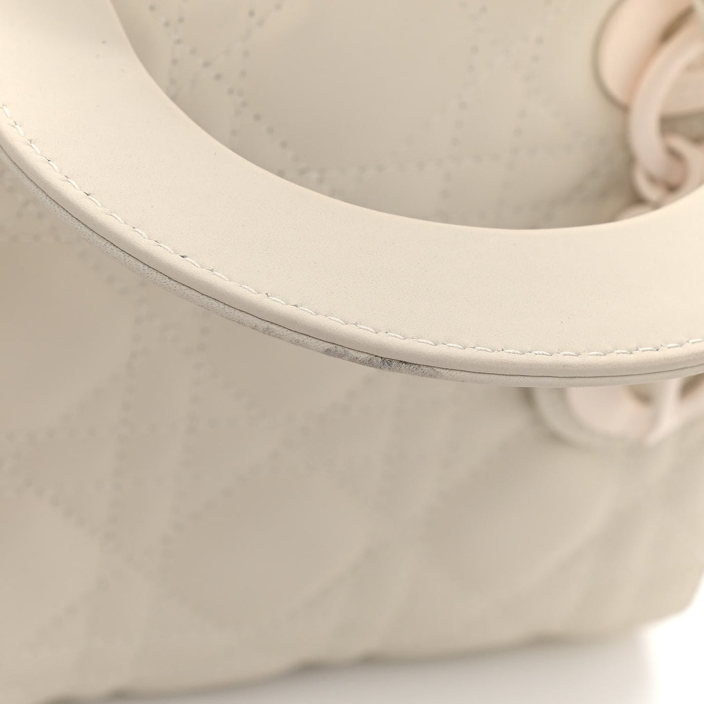 Ultra Matte Calfskin Cannage Mini Lady Dior White