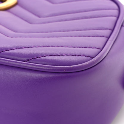 Gucci Calfskin Matelasse Small GG Marmont Chain Shoulder Bag Shine Purple 12 of 12