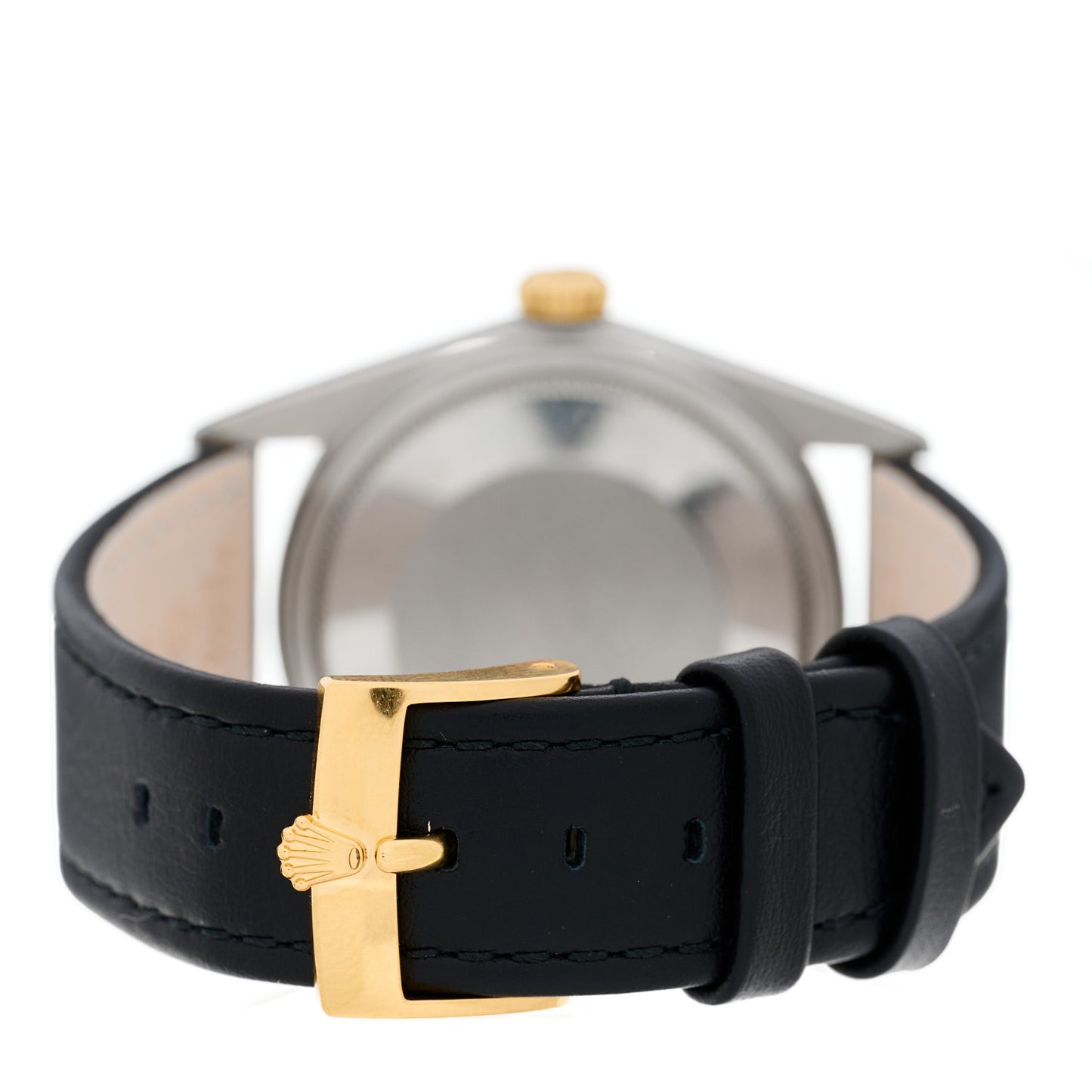 Stainless Steel 18K Yellow Gold Calfskin 36mm Oyster Perpetual Datejust Watch Champagne 16013