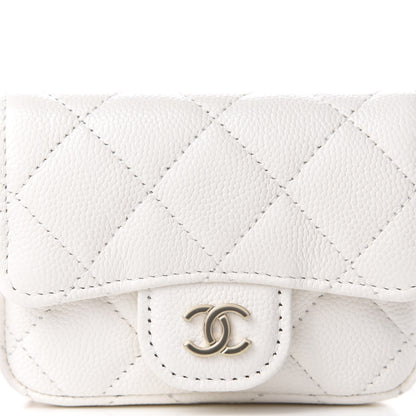 Chanel Caviar Quilted Flap Chain Waist Bag White 11 of 12