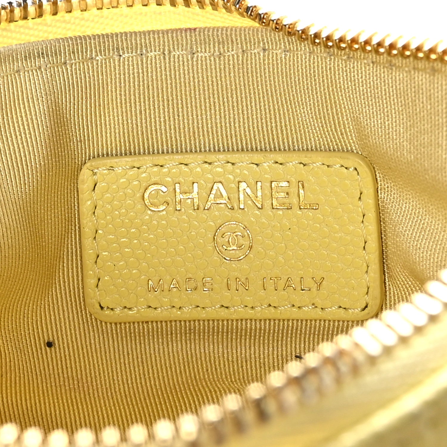 Chanel Caviar Quilted Small Pouch Light Yellow 5 of 8