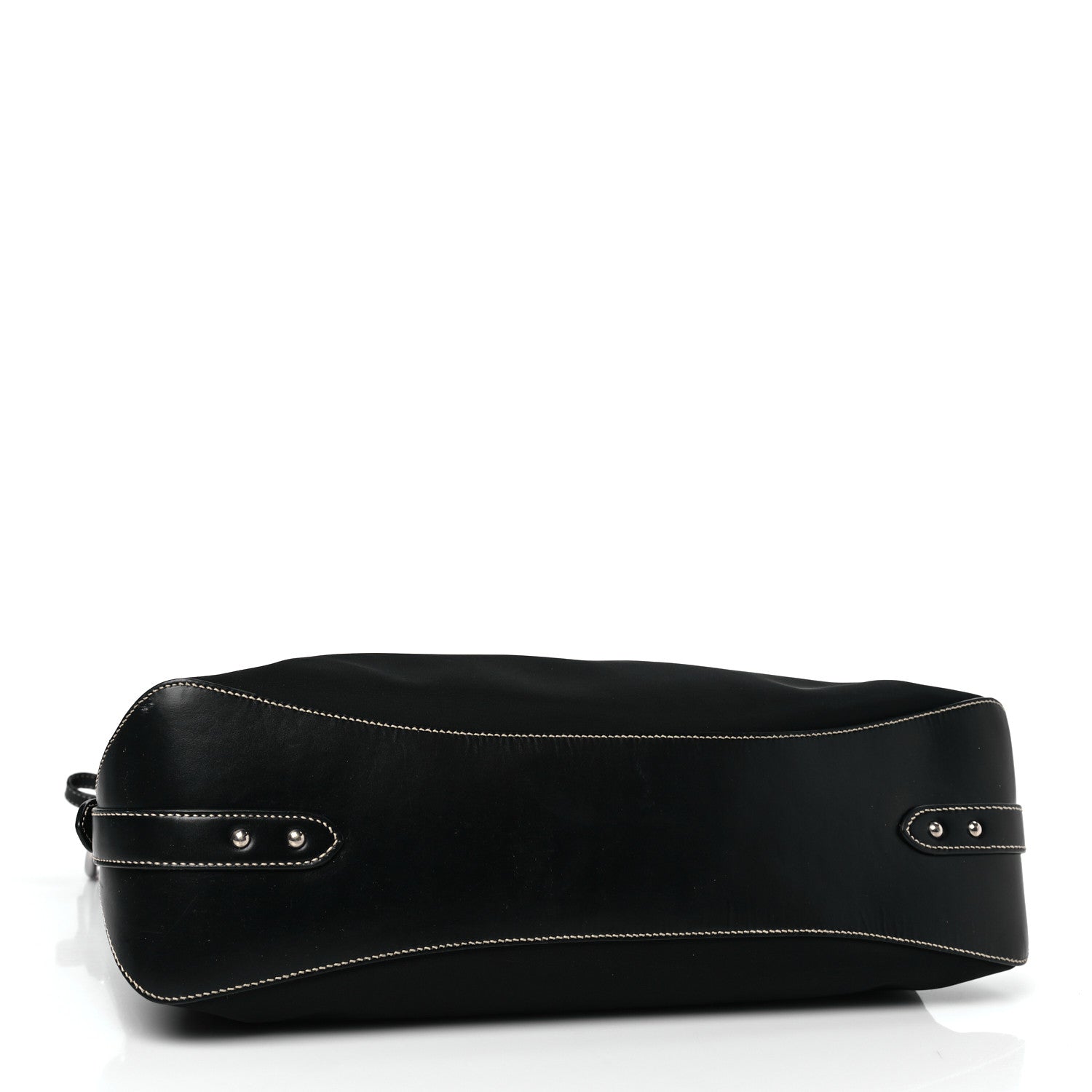 Prada Tessuto Nylon Calfskin Hobo Black 4 of 12