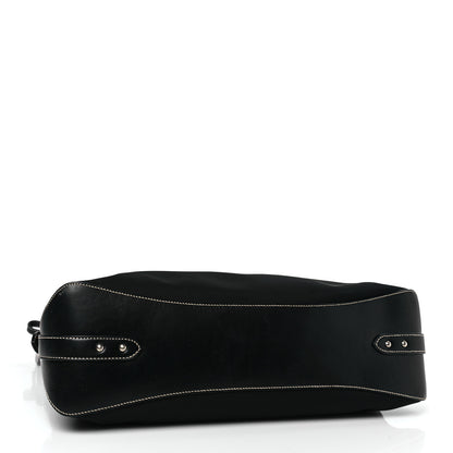 Prada Tessuto Nylon Calfskin Hobo Black 4 of 12