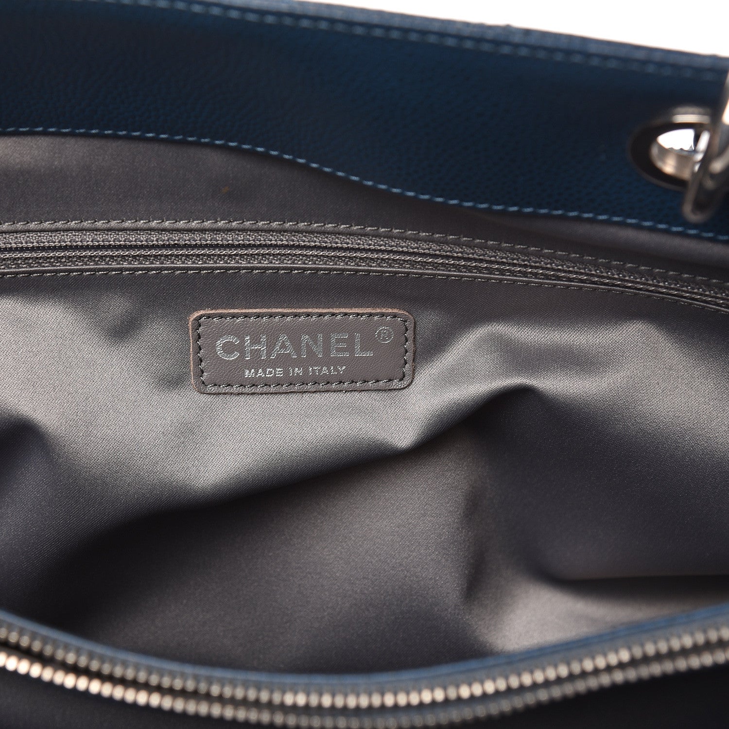 Chanel Caviar Quilted XL Grand Shopping Tote GST Navy Blue 6 of 9