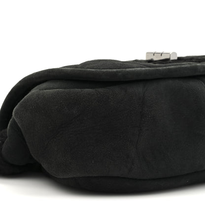 Chanel Suede Shearling Quilted Mademoiselle Flap Black 10 of 10
