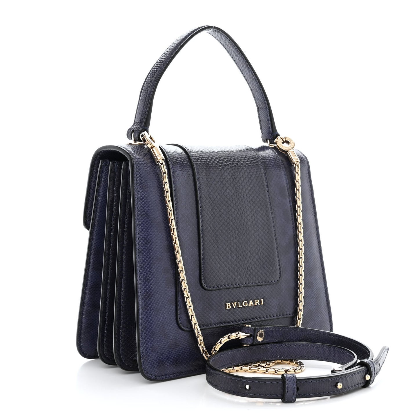 Karung Serpenti Forever Top Handle Navy Blue