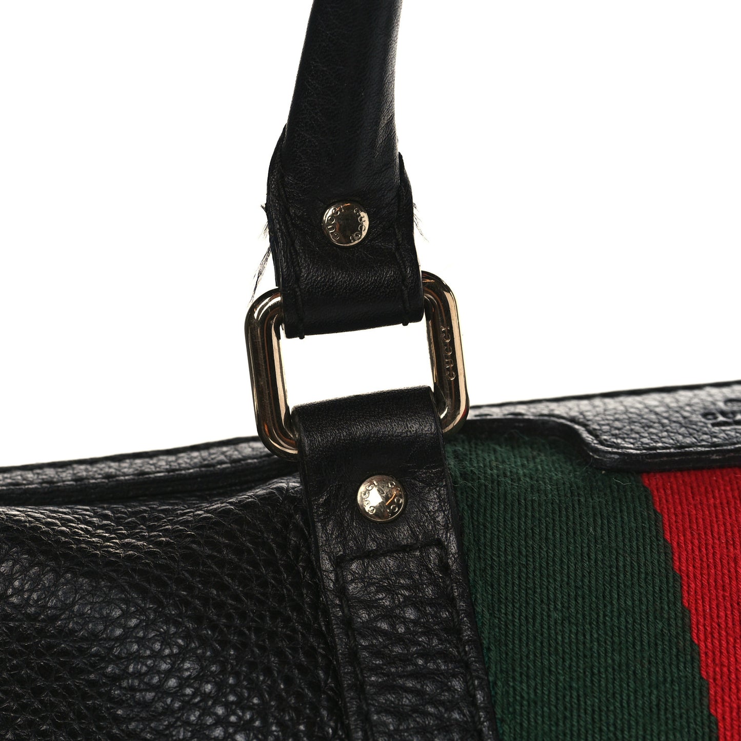 Calfskin Vintage Web Medium Boston Black