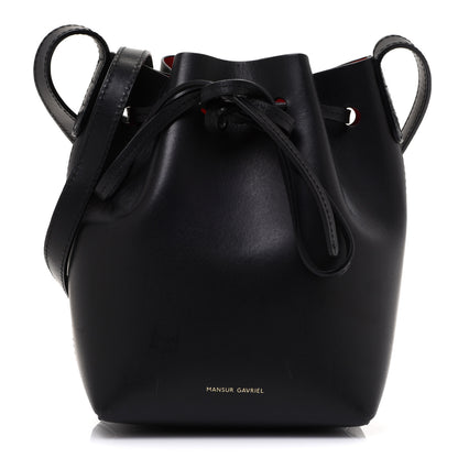 Mansur Gavriel Vegetable Tanned Calfskin Mini Mini Bucket Bag Black Flamma 1 of 10