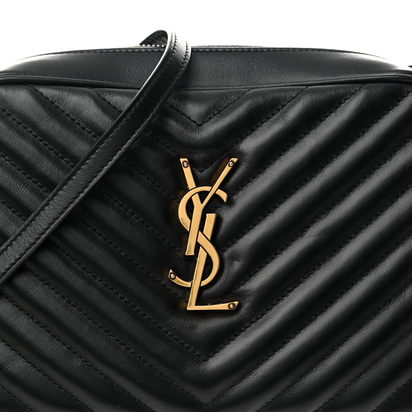 Calfskin Matelasse Monogram Lou Camera Bag Black