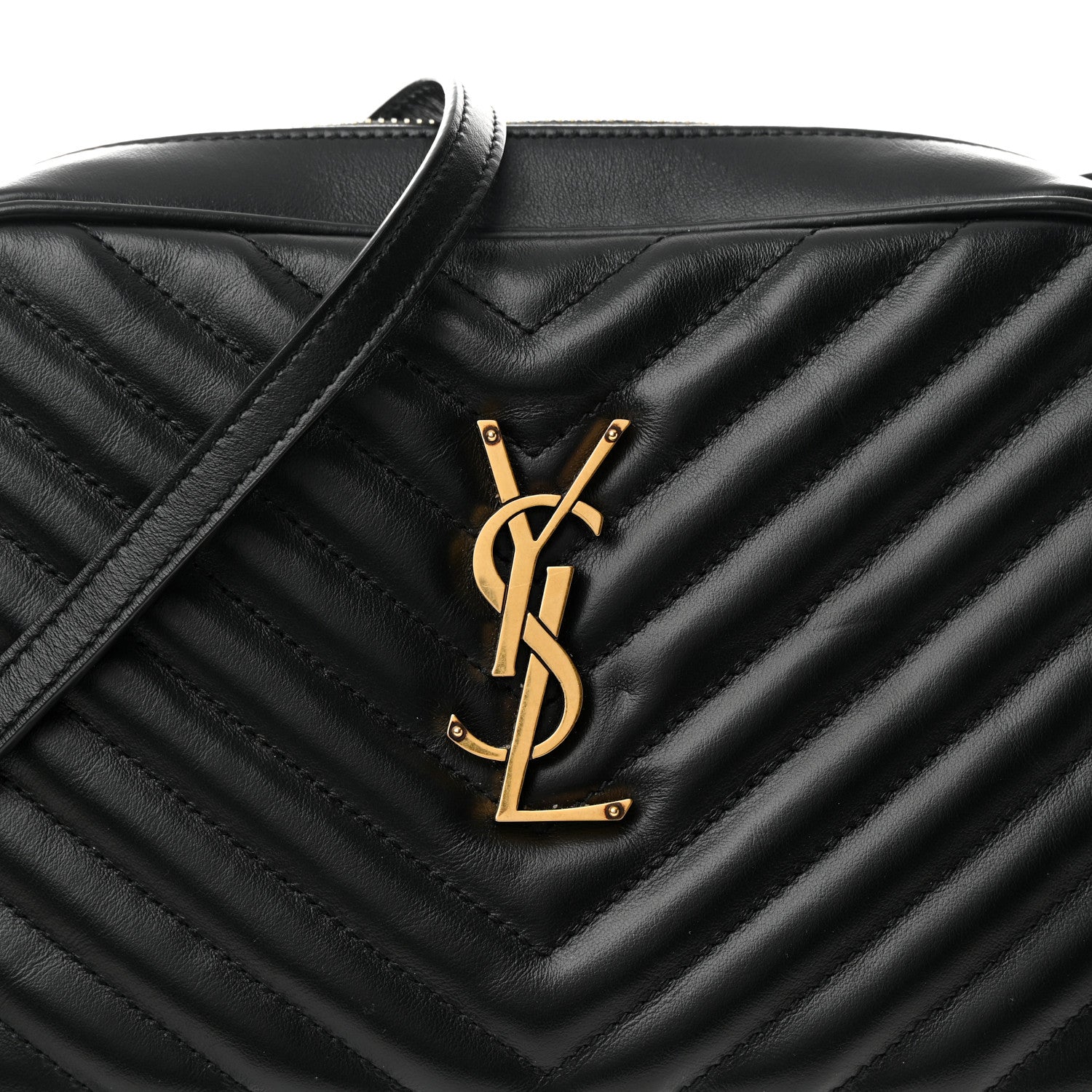 Saint Laurent Calfskin Matelasse Monogram Lou Camera Bag Black 8 of 11