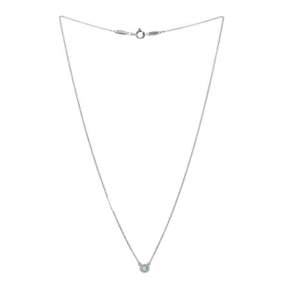 Tiffany Sterling Silver Aquamarine .13ct Elsa Peretti Color By The Yard Pendant Necklace 2 of 4