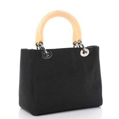 Christian Dior Canvas Medium Lady Dior Tote Bag Black 3 of 9