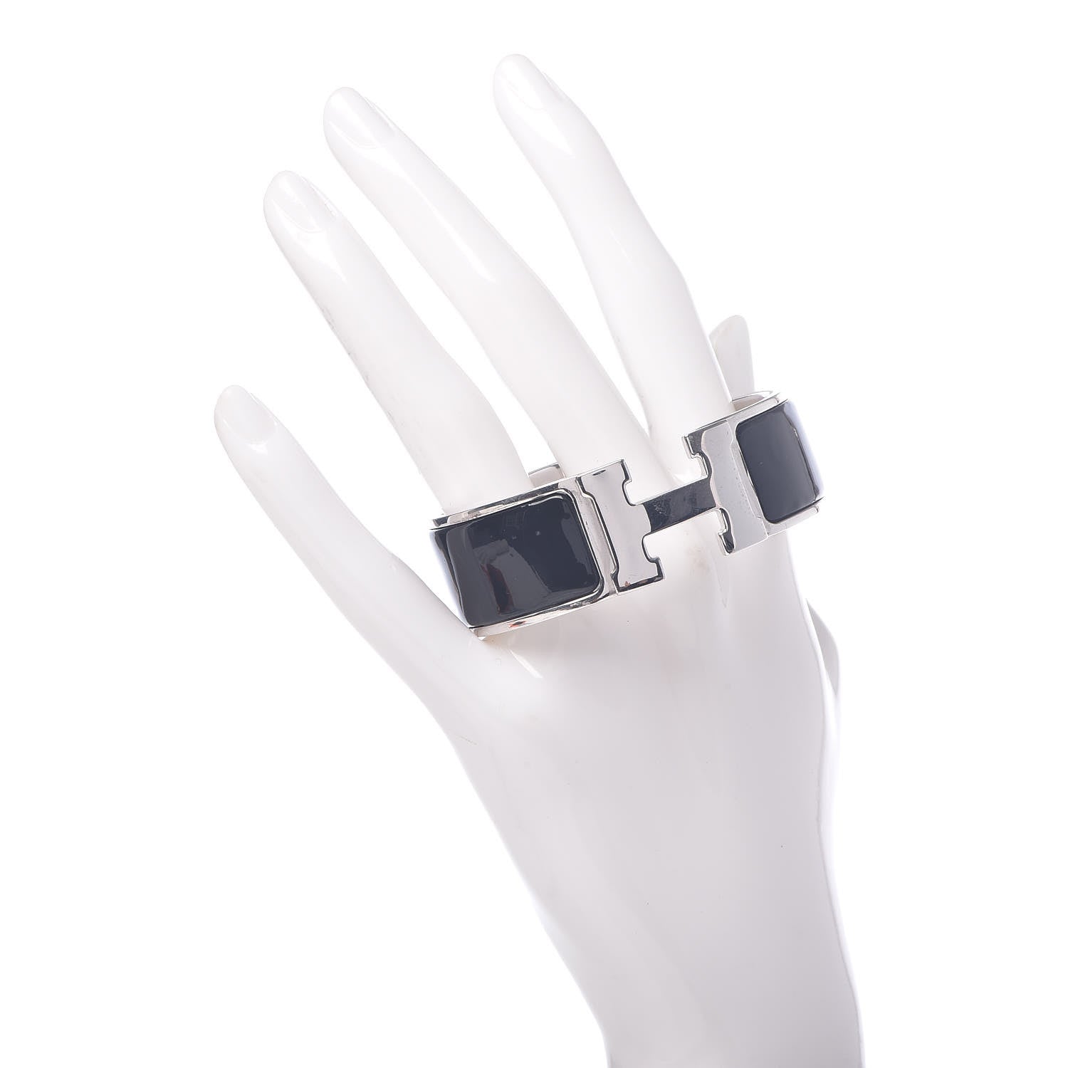 Hermes Enamel Wide Clic Clac H Bracelet PM Black 2 of 7