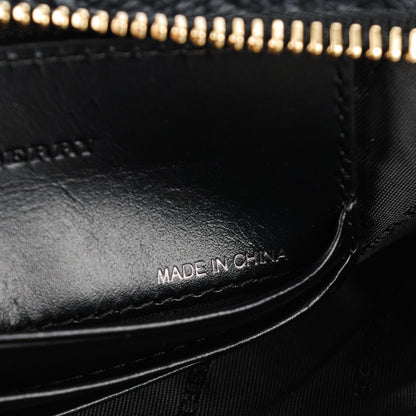 Burberry Signature Grain Calfskin Check Embossed Peyton Crossbody Clutch Bag Black 7 of 8