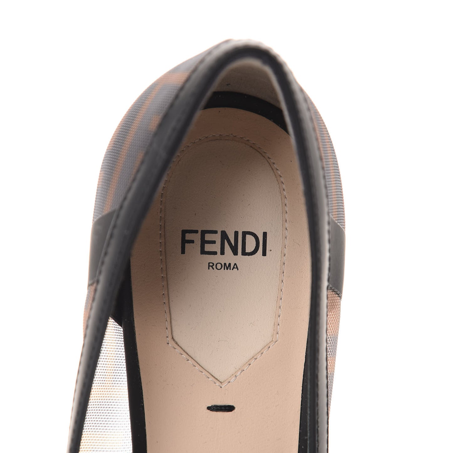 Technical Mesh Vitello Gommato FF Colibri 55mm Pumps 37.5 Tobacco Moro Black