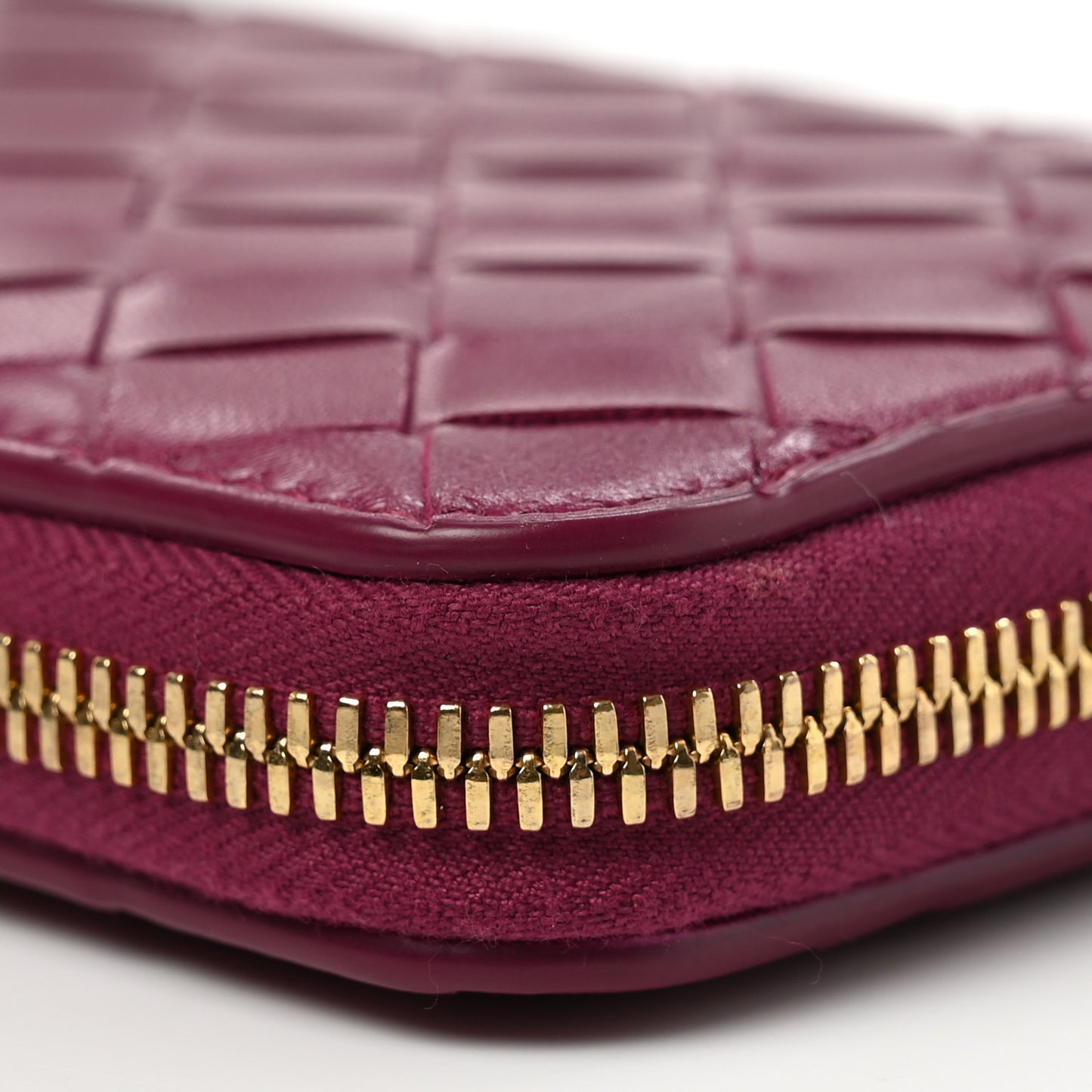 Nappa Intrecciato Zip Around Wallet Cinnabar