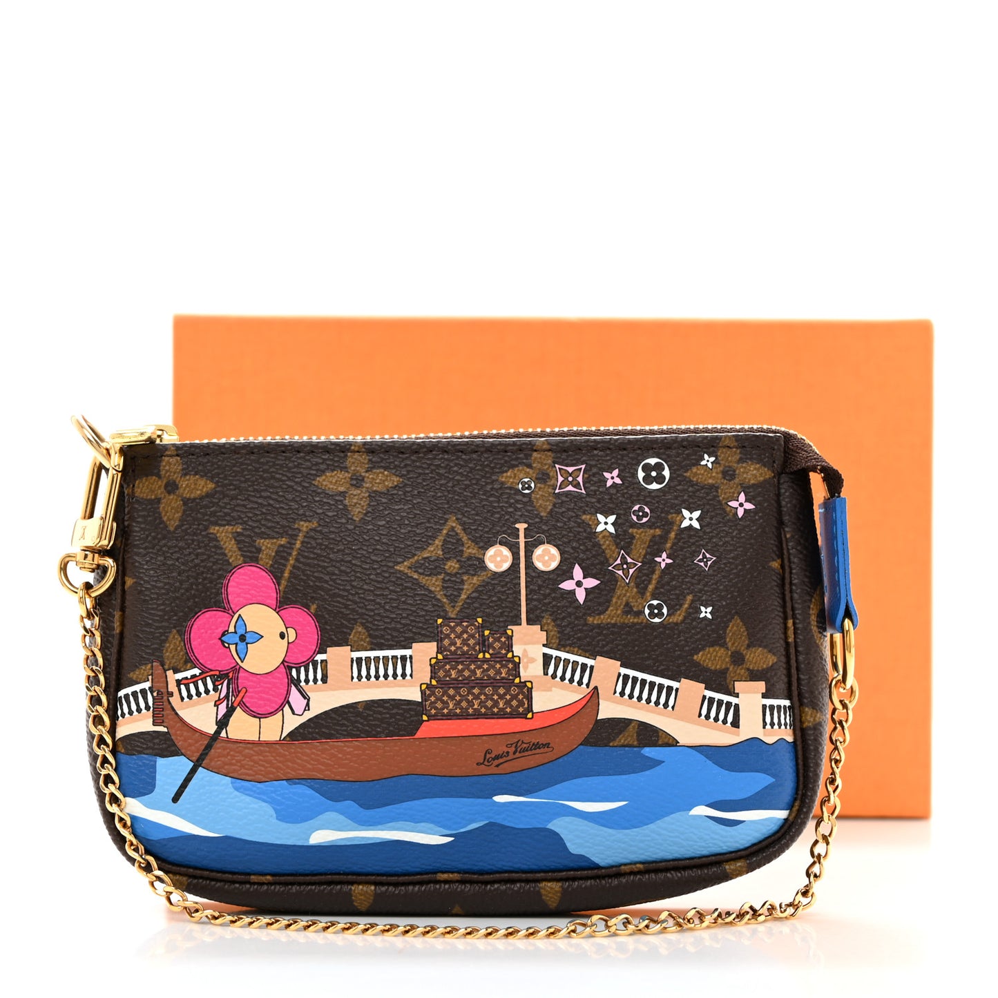 Monogram 2019 Christmas Animation Mini Venice Pochette Accessories Blue