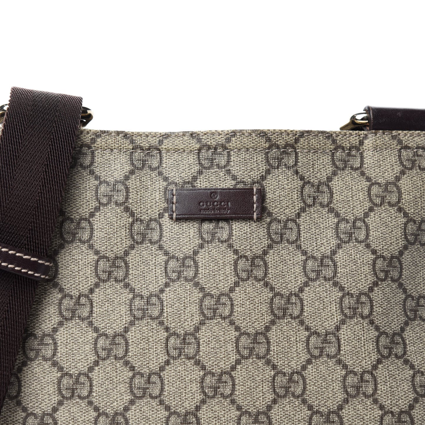 GG Supreme Monogram Small Flat Messenger Bag Dark Brown