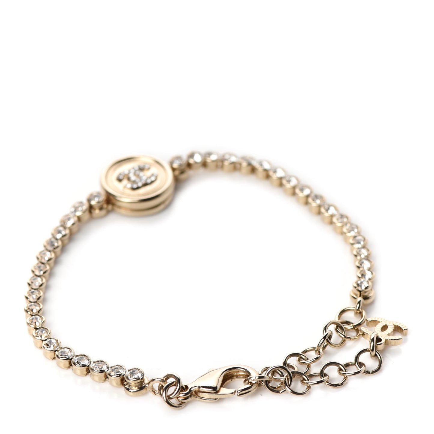 Crystal CC Chain Bracelet Gold