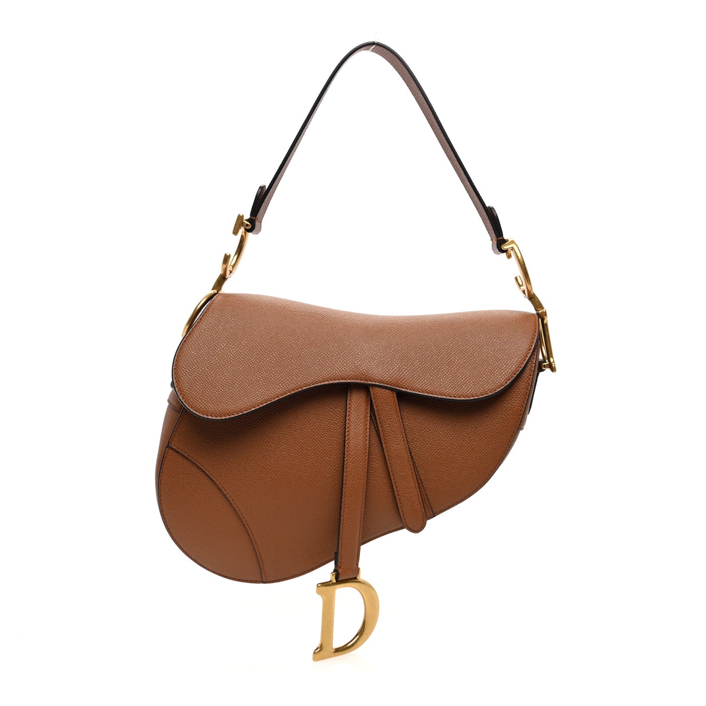 Grained Calfskin Saddle Bag Golden Saddle