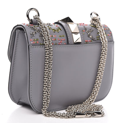 Valentino Garavani Vitello Crystal Embellished Glam Lock Rockstud Flap Periwinkle 3 of 10