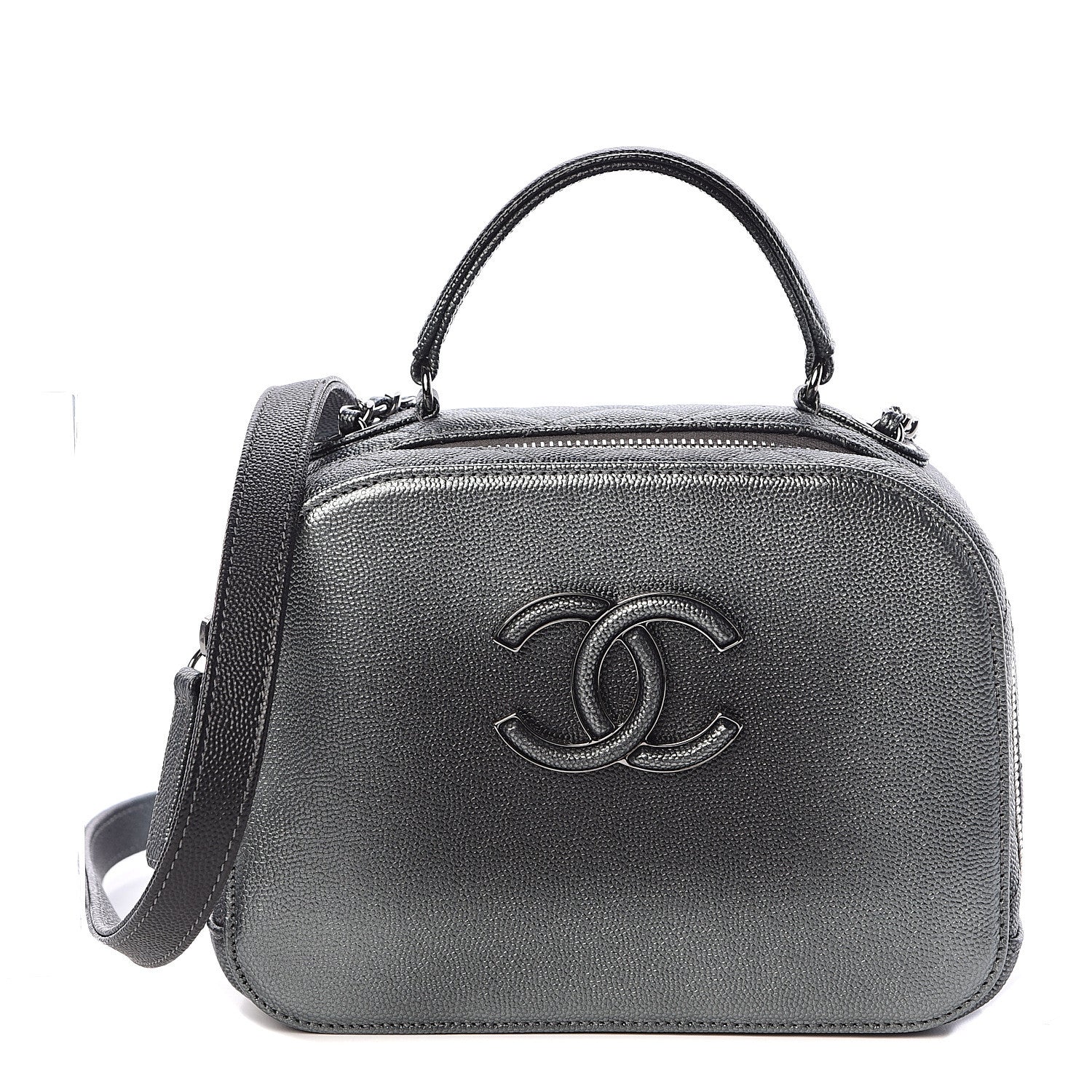 Chanel Metallic Caviar Small Coco Curve Vanity Bag Black Ruthenium 1 of 10
