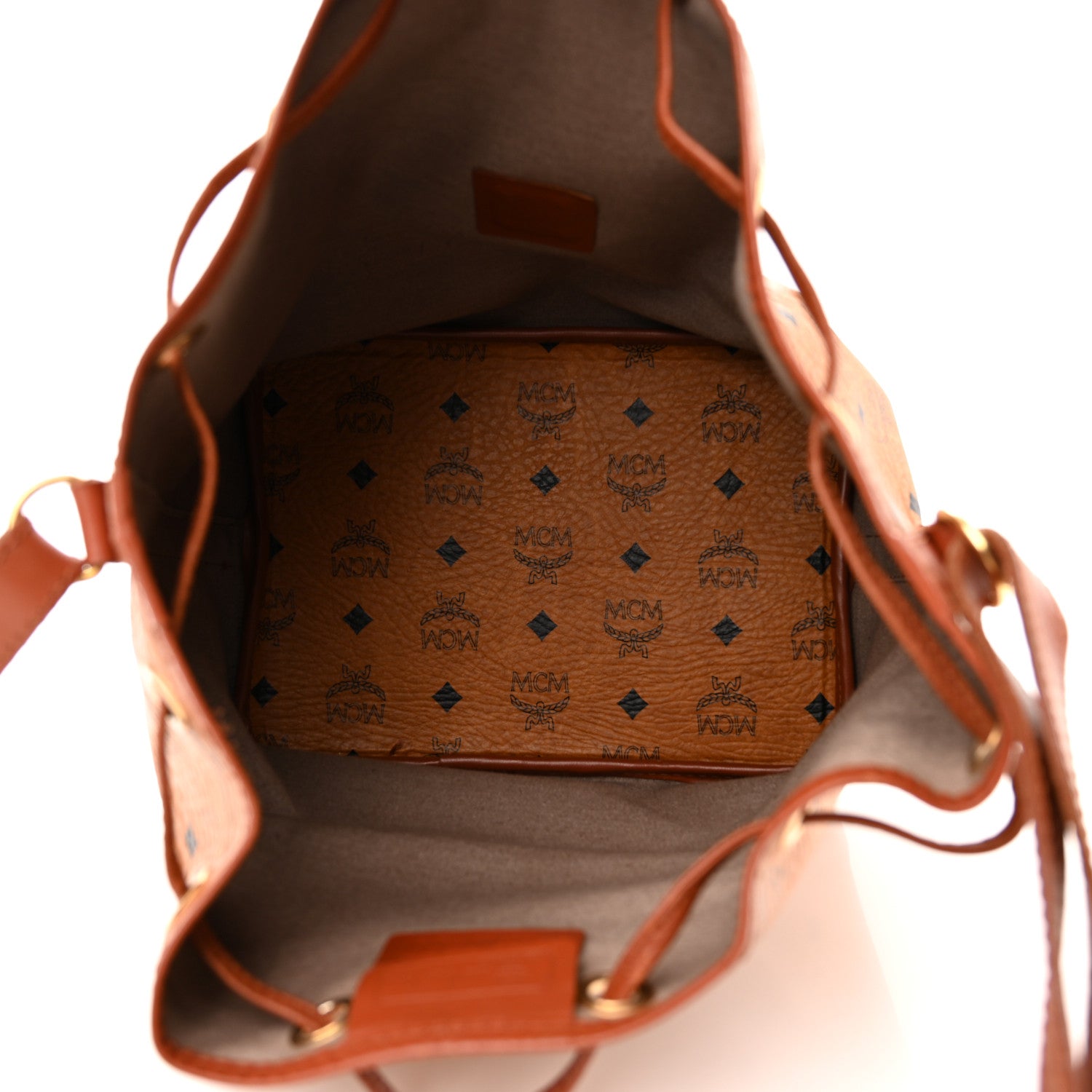 MCM Visetos Essential Drawstring Bag Cognac 5 of 14