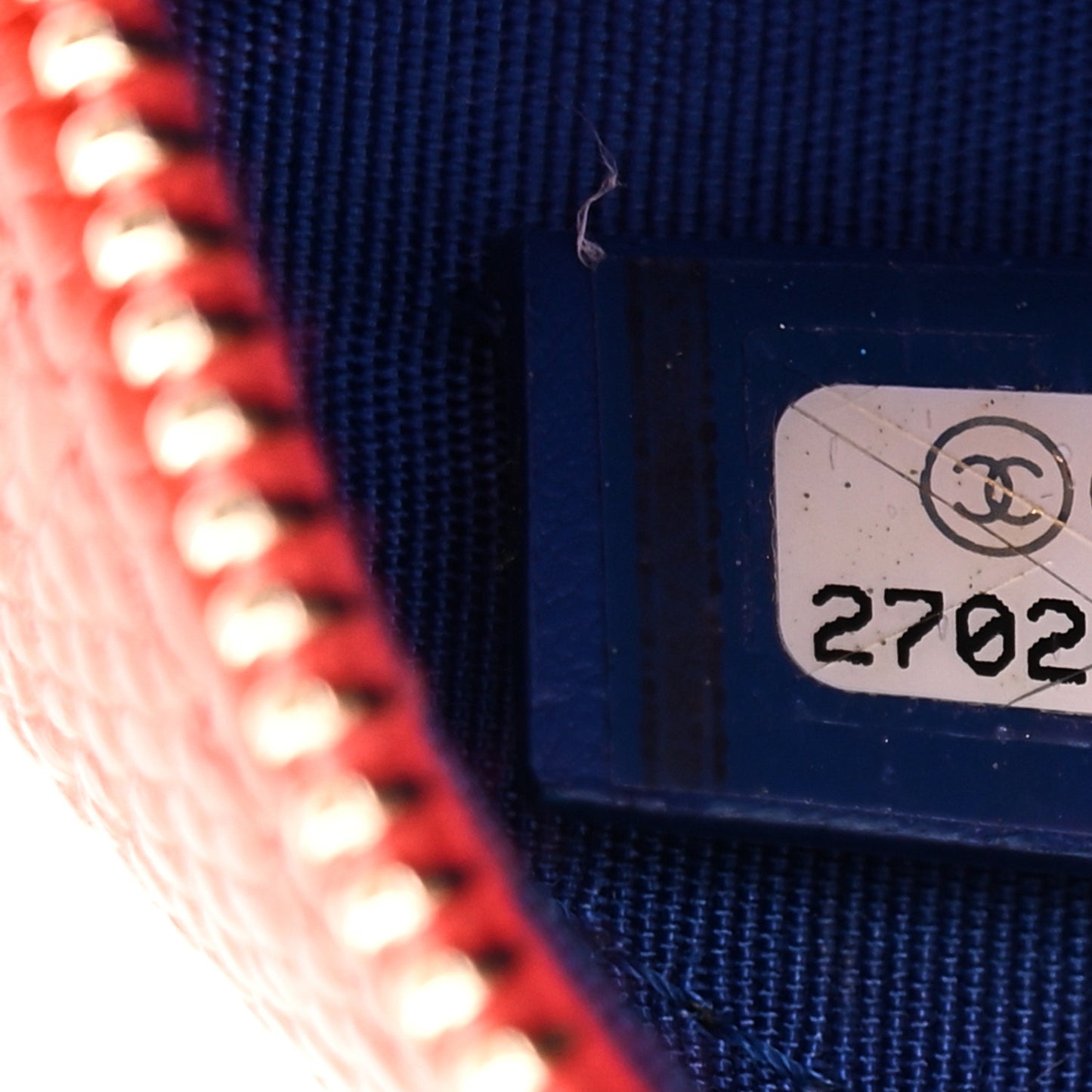 Caviar Quilted Round Filigree Crossbody Blue White Red