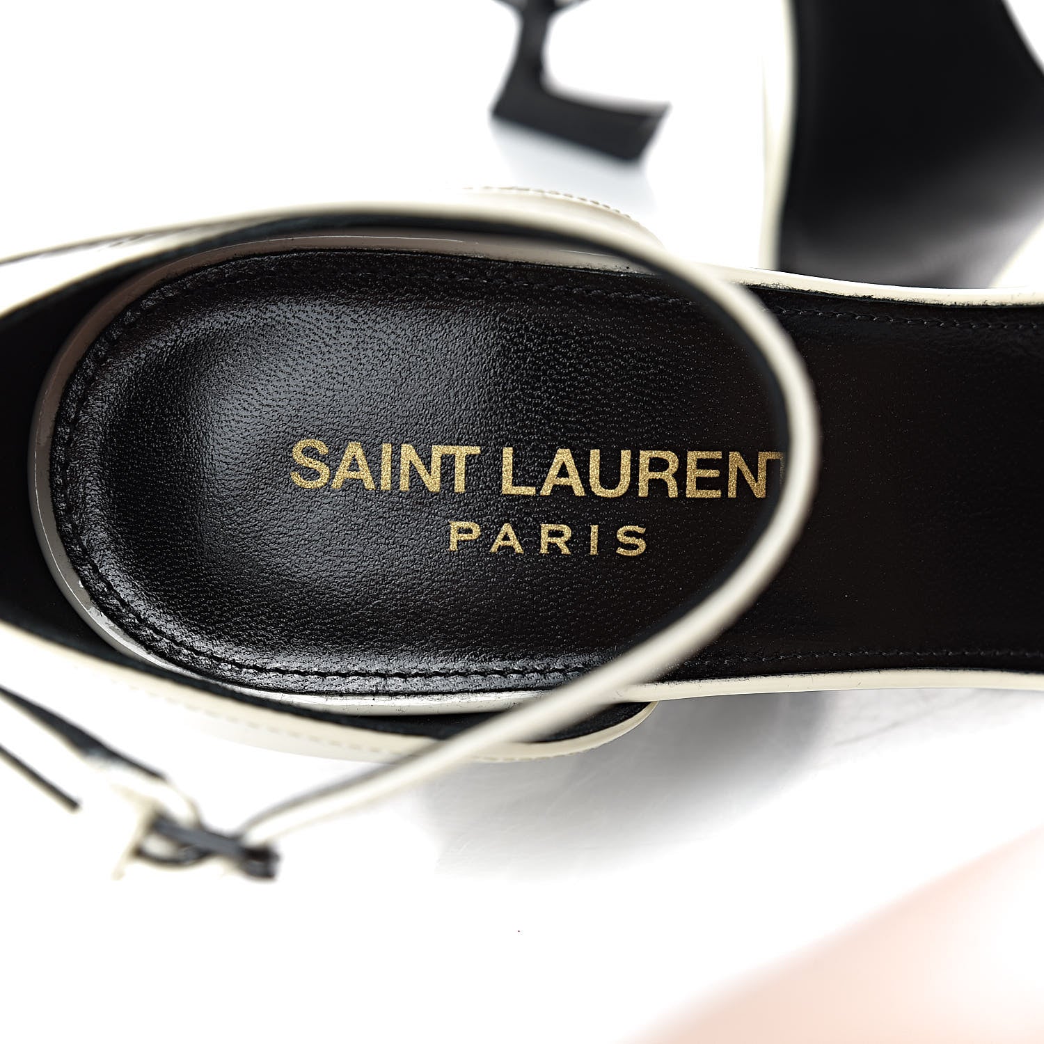 Saint Laurent Patent Calfskin Opyum Sandals 38 Neutro 6 of 9